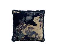 V&A Pure Cotton Kyoto Garden Cushion Indigo