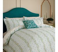 V&A Spitalfields Rose Super Kingsize Duvet Cover SET, Soft Teal