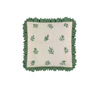 V&A Verdant Bouquet Frill Square Cushion - Green Mix, Green Mix