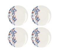V & A Victoria & Albert Rococo Silk Set Of 4 Dinner Plates in White V & A White