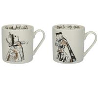 V&A Victoria And Albert Alice In Wonderland Set of 2 His And Hers Can Mugs - White - Fine China - Mug
