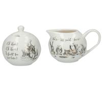 V&A Victoria And Albert Alice In Wonderland Sugar Bowl And Creamer - White - Other - Sugar and Creamers