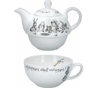 V&A Victoria And Albert Alice In Wonderland Tea for One Teapot - White - Fine China - Teapot