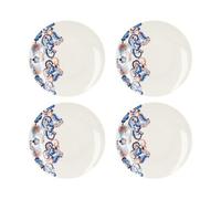 V&A Victoria And Albert Silk Set Of 4 Dinner Plates Floral Pattern Elegant Dinnerware