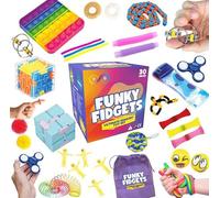 V B 2022 Upgraded 30 pcs Fidget Toys Pack - Sensory for Autism ADHD Includes Push Pop Bubble Toy, Simple Dimple, Infinity Cube Ideal Stress and Anxiety Relief, Multicolor