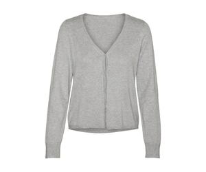 V-Back Jumper in Fine Knit Light Grey Marl