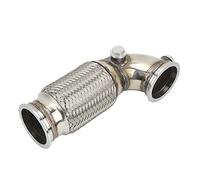 V Band Bellow Pipe, Downpipe Bellow Pipe, 2.5in V Band to V Band Down Pipe 90 Degree Stainless Steel with Flex Bellow