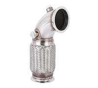 V Band Downpipe 3in Steel V Band Downpipe Low 90 Degree with Flex Bellow O2 Bungs Plug Automotive Replacement Exhaust Extension Pipes
