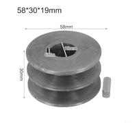 V-Belt Pulley A-Type Double-Groove Motor Pulley for Power Tools, Cast Iron, 50-100 mm Diameter, Compatible with A-Series V-Belts and Timing Belts(58x30x19mm)
