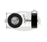 GATES T36200 Deflection / Guide Pulley, v-ribbed belt