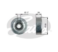 V-belt pulley Metal T36424 GATES for HONDA INSIGHT JAZZ II CIVIC VIII Hatchback