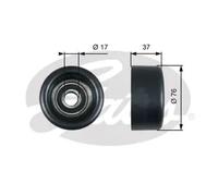 V-belt pulley Metal T38028 GATES for JAGUAR LAND ROVER DAIMLER HONDA