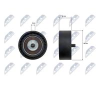 NTY RNK-FR-070 Deflection / Guide Pulley, v-ribbed belt