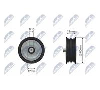 NTY RNK-KA-008 Deflection / Guide Pulley, v-ribbed belt