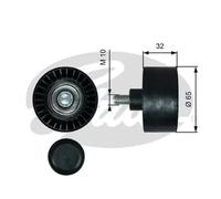V-belt pulley Plastic T36728 GATES for BMW ALPINA