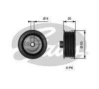 GATES T36776 Deflection / Guide Pulley, v-ribbed belt