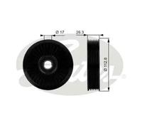 GATES T38024 Deflection / guide pulley, V-ribbed belt
