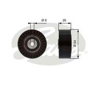 GATES T38094 Deflection / Guide Pulley, v-ribbed belt