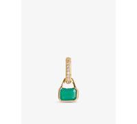 V By Laura Vann Womens Gold May 18ct Yellow Gold-plated Recycled Sterling-silver Agate and White Topaz Charm