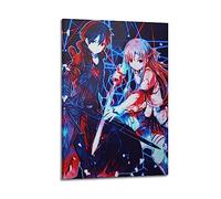 V BY N Sword Art Online Anime Poster Vintage Art Cover Room Decor Aesthetic Bedroom Decor Canvas Posters For Bedroom 12x18inch(30x45cm) Frame-style