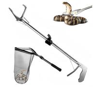 V-CHEETONG Snake Capture Net with Telescopic Handle, Tools for Handling Snakes and Reptiles Removing and Catching Place Snakes Into The Net Bag (29.5"-Snake Tong and Snake Net(Both))
