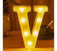 (V) Christmas Ornament Novelty Decorations LED Letter Lights Sign Light Up For Home Party Decoration Light Up Letters Alphabet Letter Sign Battery Powered