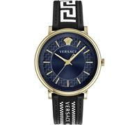 V-Circle Blue Dial Gold Watch, male, Versace, Watches, Yellow, ONE SIZE, Accessories ONE SIZE