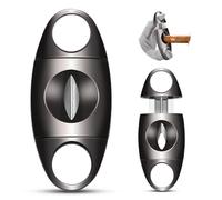 V-Cut Cigar Cutter Stainless Steel Portable, Cigar Guillotine Scissors V-Cut Blade Sharp, Cigarette Accessories, Gift Box Packaging (Black)