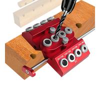 V-Drill Guide: Versatile Aluminum Drill Guide for 30, 45, 90 Angles, 4 Hole Sizes, Customizable Center, Extension Bar