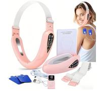 V-Face Shaping Electric Massager + Electrostimulator Version 2026 | Double Chin Extractor and Firming | EMS Facial Massager | Red and Blue Phototherapy | 5 Modes