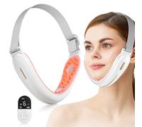 V-Face Shaping Massager Electric,ANLAN EMS Double Chin Reducer,Microcurrent Face Lift Device,42°C Red Blue Light Therapy LED SkinTightening Machine,Jawline Exerciser with 4 Modes and Remote Control