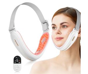 V-Face Shaping Massager Electric,ANLAN Led Facial Sculptor with 4 Modes,42°C Facial Massager Face Lifting Device,EMS Double Chin Reducer Jawline Exerciser with Remote Contro