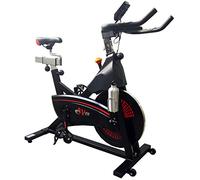 V-fit S2020 Indoor Cycling Exercise Bike, Direct Belt Driven 20kg Flywheel, Magnetic Resistance, 3-Piece Crank, 6-Function Monitor, Heart Rate Sensors, Adjustable Seat