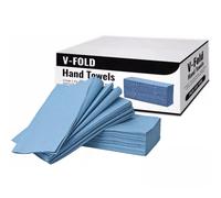 V Fold Interfold Paper Hand Towels Tissue Blue 1 Ply Z Fold Qty 4000