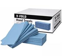 V Fold Interfold Paper Hand Towels Tissue Blue 1 Ply Z Fold Qty 4000