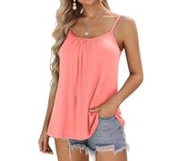 V FOR CITY Camisole with Built in Bra Womens Going Out Tank Top Summer Ladies Vest Coral 3XL