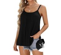 V FOR CITY Womens VES with Built in Bra Camisole Ladies Going Out Vest Summer Sleeveless Cami Black S