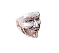 V FOR VENDETTA RING - Mask Ring • Unique • Statement Ring • Chunky Ring • Unisex • Guy Fawkes Ring • Anonymous Ring • Adjustable • QD87