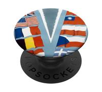 'V' for victory in allied flags (1942-1945) PopSockets Adhesive PopGrip
