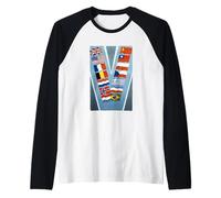 'V' for Victory in Allied Flags (1942-1945) Raglan Baseball Tee