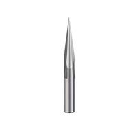 V Groove Spiral Tapered Milling Cutter, 6mm Shank 2 Flute CNC Router V Bit 15/20/25/30 Degrees 0.3-1.0mm Tip Wood Engraving(25Dx0.5mm)