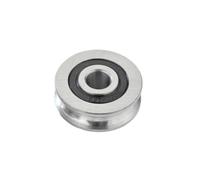 V groove wheel,Sliding Gate Casters, 1Pc 10 * 37 14 with Bracket U-Groove Bearing R3 Optical axis Track Steel Wire Rope Suspension Wheel Guide(R-4with 1U bracket)