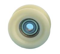 V groove wheel,Sliding Gate Casters, 1Pc 10x56x23mm Wrapped Plastic Bearing Nylon Wheel U-Groove Injection molding Machine Door(Without screws)