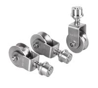 V groove wheel,Sliding Gate Casters, 1pc 304 Stainless Steel Rotating Universal Groove Wheel Spring Shock Absorption Courtyard Mobile gate Rail U/V/H Slot Pulley(48h)