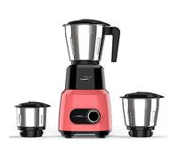 V-Guard Precia 500 Watt Mixer Grinder | 2 Year Motor Coverage by V-Guard | 3 Jars Mixie for Kitchen with Multifunctional SS Mixer Jars (Chutney, Dry, & Wet), Precision Stainless Steel Blades