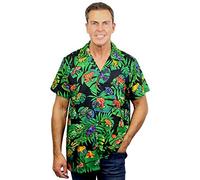 V.H.O. Funky Hawaiian Shirt, Rainforest Frogs, Black, XS