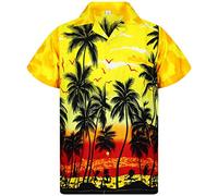 V.H.O. Funky Hawaiian Shirt, Shortsleeve, Beach, Yellow, 4XL
