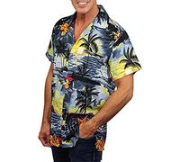 V.H.O. Funky Hawaiian Shirt, Shortsleeve, Surf, Grey, 7XL
