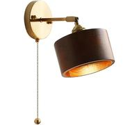 V-intage Brass Wall Sconce Adjustable Bedside Reading Light Fixture with Zipper Switch, Japanese Style Solid Decorative Wall Sconce,Chandeliers