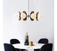 V-intage Colored Acrylic Lamp for Living Dining Room Study Bedroom Memphis Pendant Light Modern Full Spectrum Decor(8heads-Dark Brown)